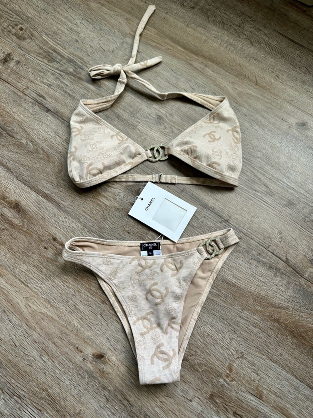 Chanel Beige Bikini Set